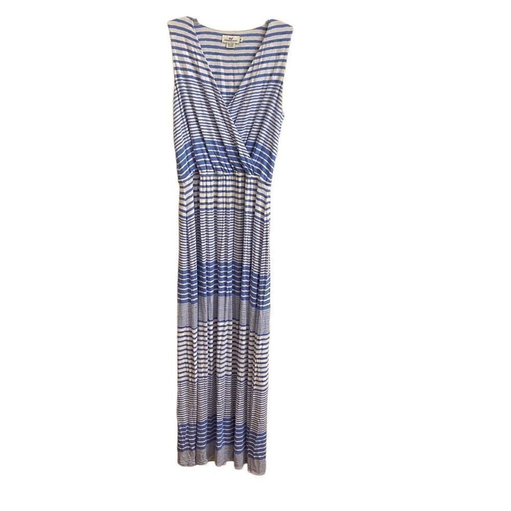 Vineyard Vines Striped Maxi Dress V-Neck Sleeveless